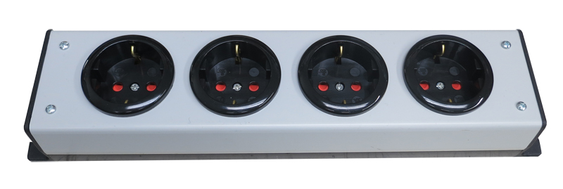 4 Outlet European Schuko Style AC Power Strip