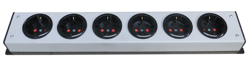6 Outlet European Schuko Style AC Power Strip
