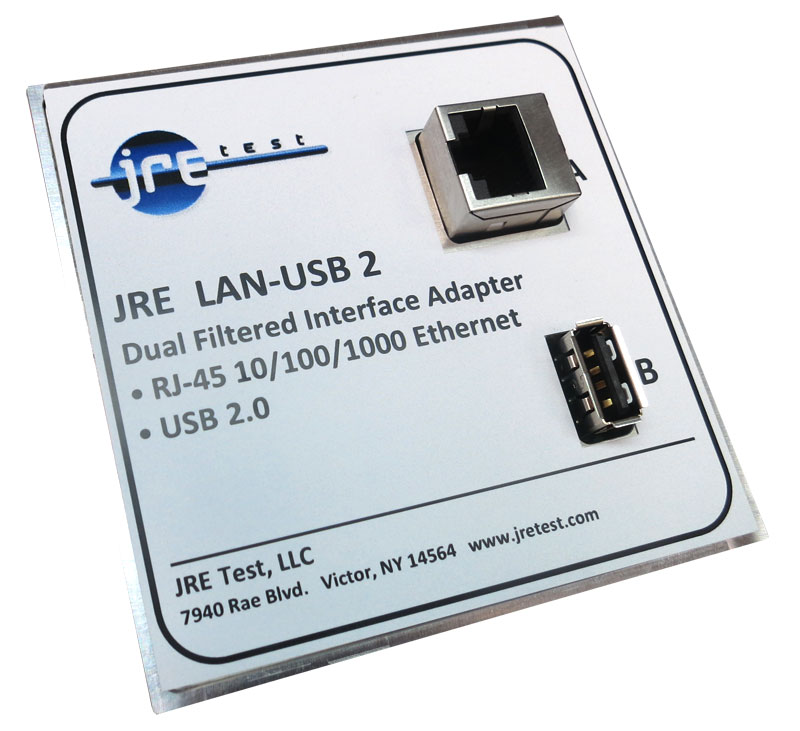 JRE LAN-USB 2 Dual Filtered Interface: RJ-45 Ethernet and USB 2
