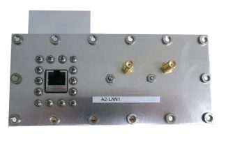 JRE Test A2-LAN1 populated I/O plate rear view