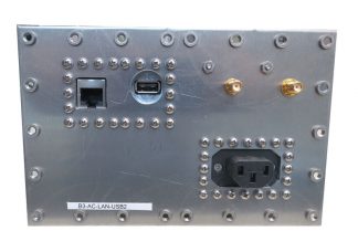 JRE Test B3-AC-LAN-USB2 populated I/O plate rear view