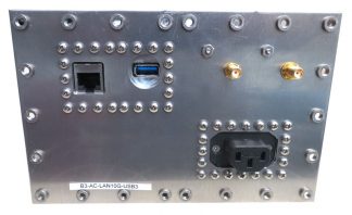 JRE Test B3-AC-LAN10G-USB3 populated I/O plate rear view