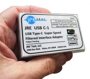 JRE Test USB-C filtered interface front hand view