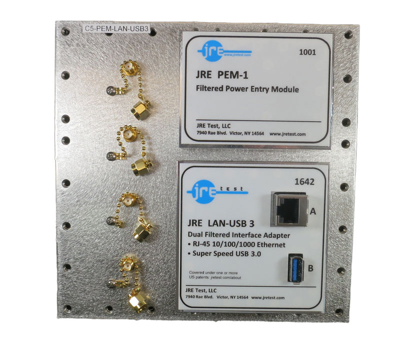 JRE Test pre-populated I/O plate C5-PEM-LAN-USB3